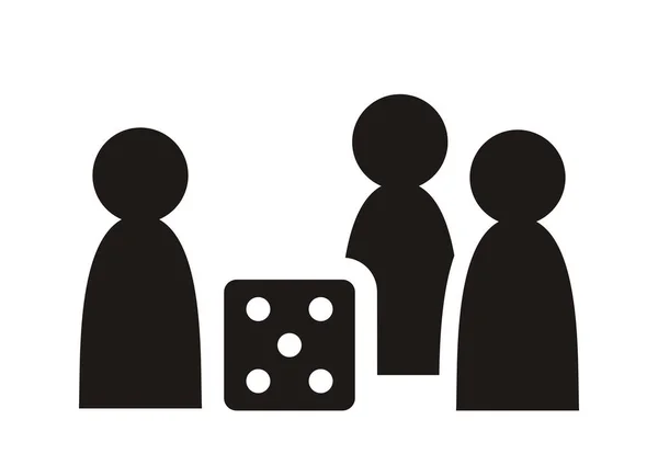 Επιτραπέζια Παιχνίδια Ειδώλια Και Ζάρια Μαύρο Και Άσπρο Σχεδιασμό Διάνυσμα — Διανυσματικό Αρχείο