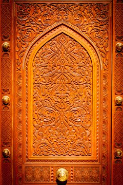 Ayrıntılarını ahşap kapı Camii, Muscat, Umman