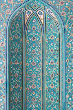 Turkuaz mozaik karolar camide, Muscat, Umman