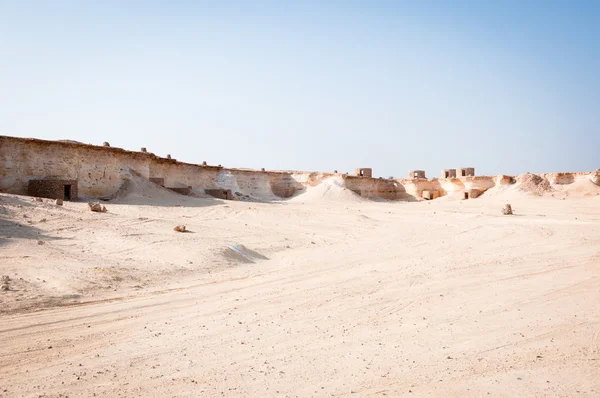 Mystery village in Zekreet desert, Doha, Qatar — Stock Photo, Image