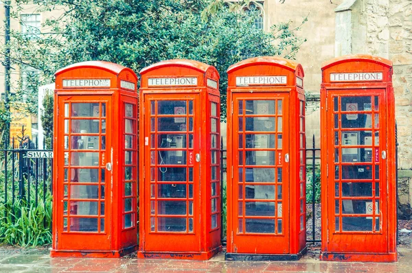 Britse rode telefoon vakken vintage filter is toegepast — Stockfoto