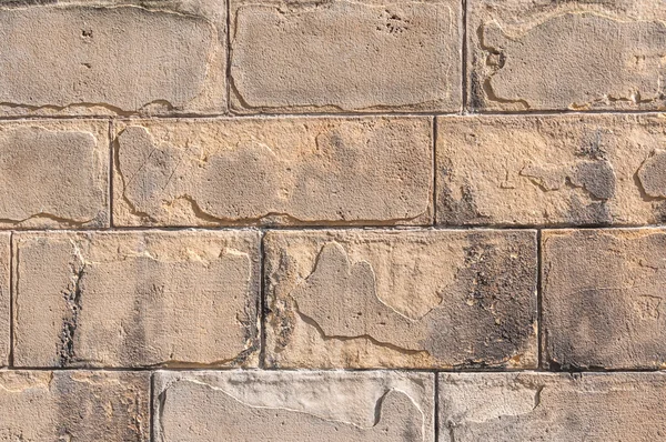 Close-up van blok werk op een verweerde muur Rechtenvrije Stockfoto's