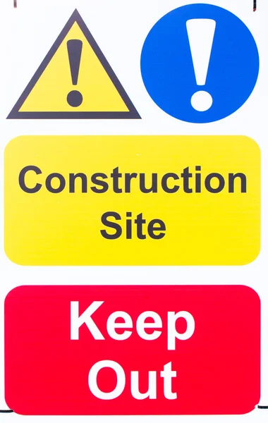 Sign 'Construction Site Keep Out' — 图库照片