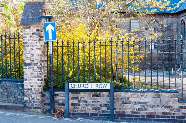 Sign 'Church Row' on a street in Bury St Edmunds, England — Stock Photo, Image