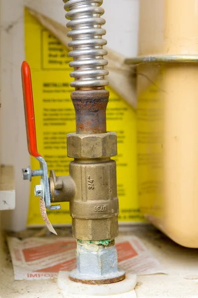 Mains gas valve closeup Stock Picture