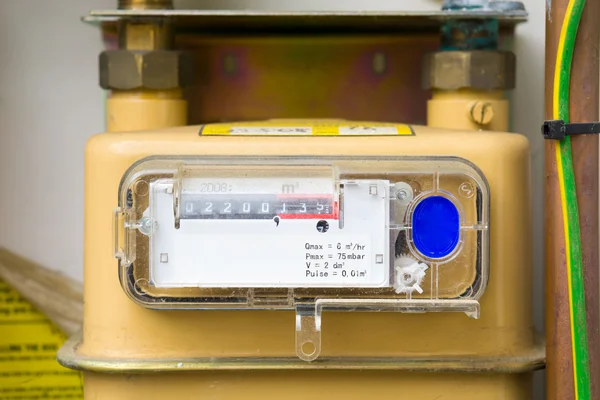 Gas meter installatie close-up — Stockfoto