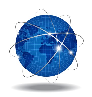 Beyaz arka plan üzerinde ağ Global