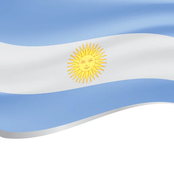 Drapeau de l'Argentine sur fond blanc — Image vectorielle