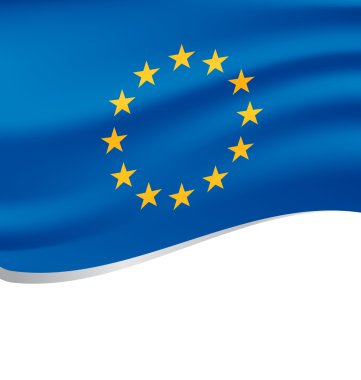 Waving flag of European isolated on white clipart