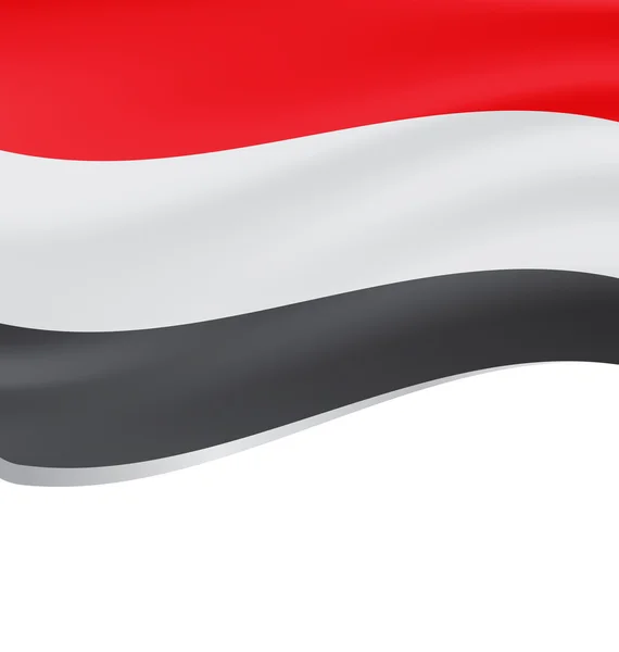 Bandera ondeante de yemen aislada en blanco — Archivo Imágenes Vectoriales