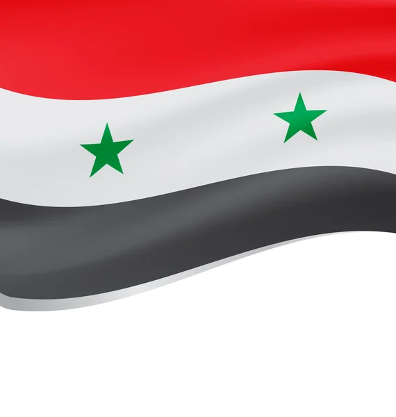 Waving flag of Syria isolated on white — Stock Vector