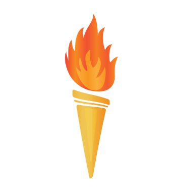 Vektör meşale simgesi. zafer illüstrasyon kızdırma