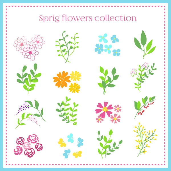 Spring Flori Set.Vector ilustrație — Vector de stoc