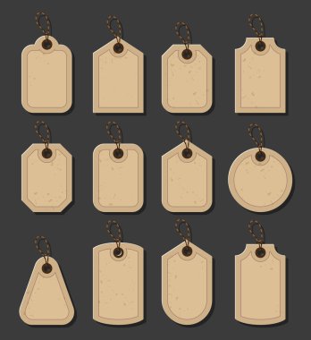Zanaat Etiketler kümesi. Vitage tarzı kağıt Etiketler. Vektör çizim