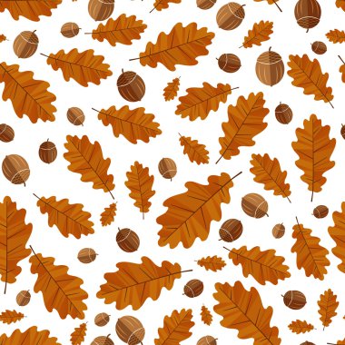 Sonbahar meşe yaprakları. Sorunsuz arka plan