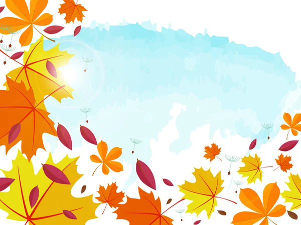 Fondo de otoño. Marco para texto decorado con hojas de otoño . — Vector de stock