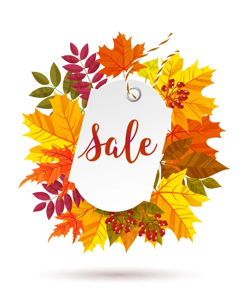 Herfst sale label. Vectorillustratie — Stockvector