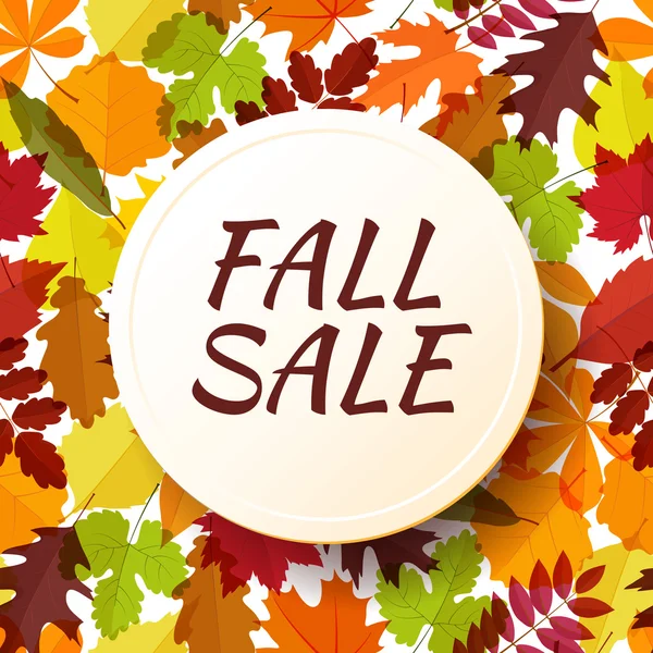 Etiqueta de venta de temporada de otoño. Ilustración vectorial EPS 10 — Archivo Imágenes Vectoriales