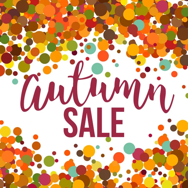 Autunno Vendita etichetta promozionale. Modello di coriandoli autunnali per banner, poster, certificato. Illustrazione vettoriale EPS10 — Vettoriale Stock