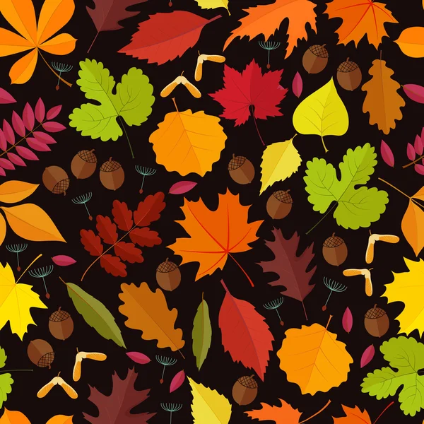 Autumn leaves. Seamless background — Stock Vector