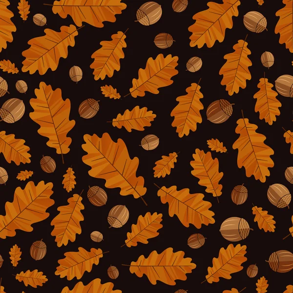オークの秋の紅葉。シームレスな背景 — ストックベクタ