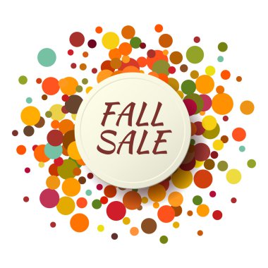 Sonbahar satış promosyon etiket. Sonbahar konfeti afiş, poster, sertifika şablonu. Vektör çizim Eps10