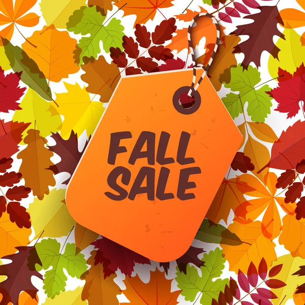 Autumn seasonal sale label. Vector illustration EPS 10 — Stock Vector