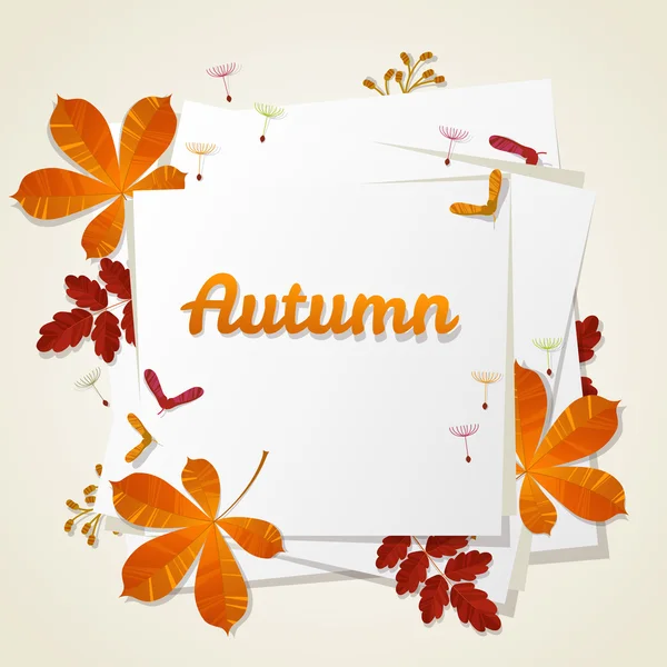 Design de banner sazonal de outono. Folha de queda. Ilustração vetorial EPS10 — Vetor de Stock