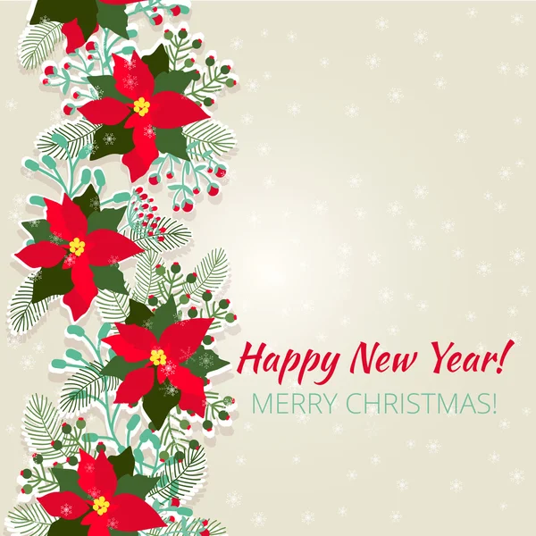 Feliz Natal e Feliz Ano Novo cartão. — Vetor de Stock