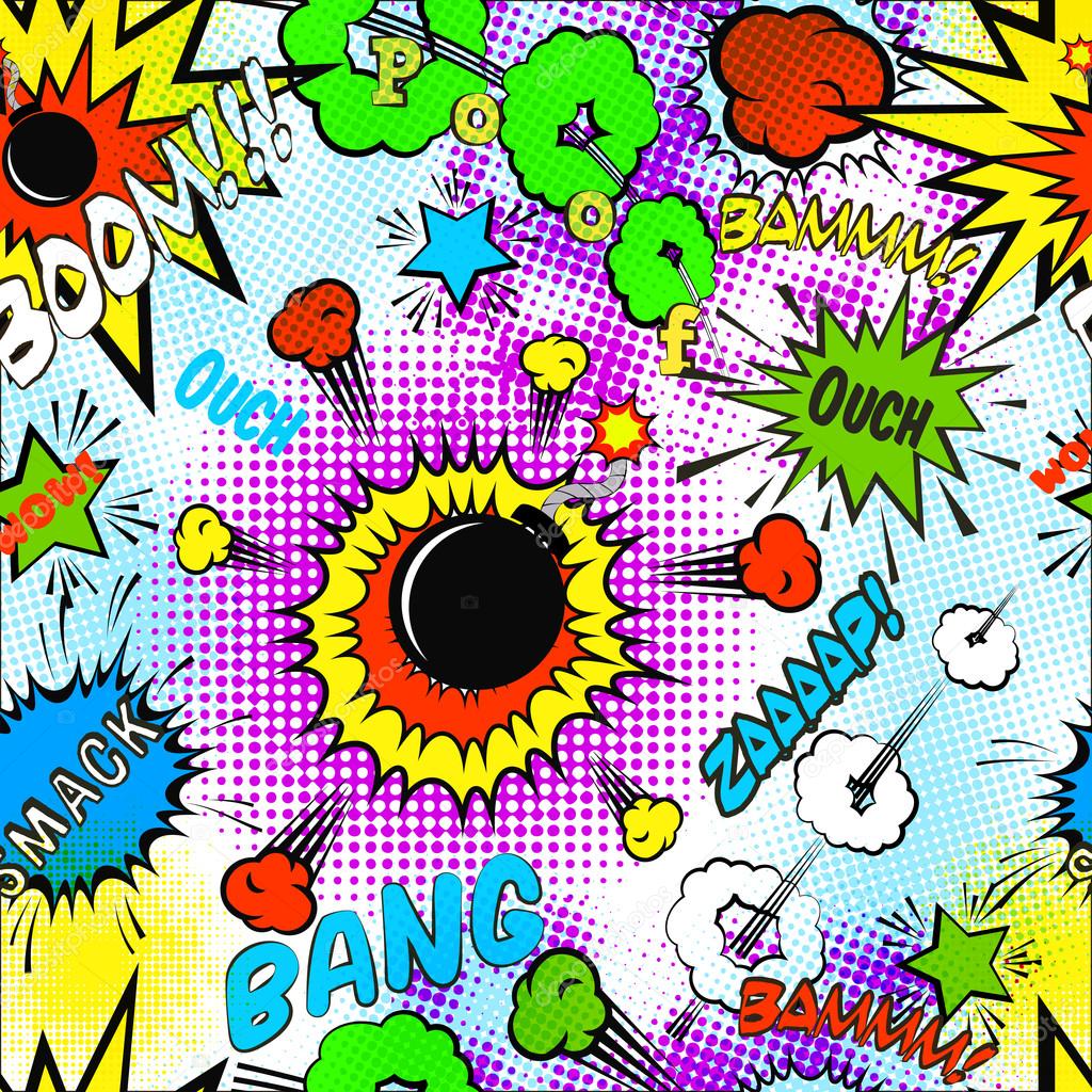 Seamless pattern background with comic bubbles