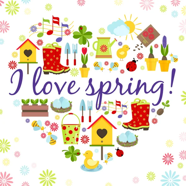 Heart spring background — Stock Vector