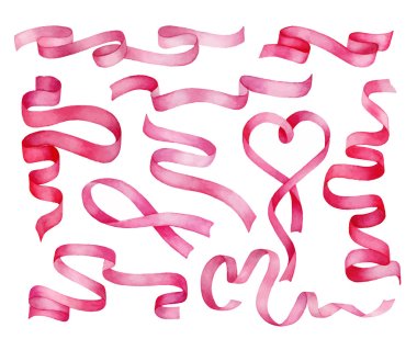 red ribbons set clipart