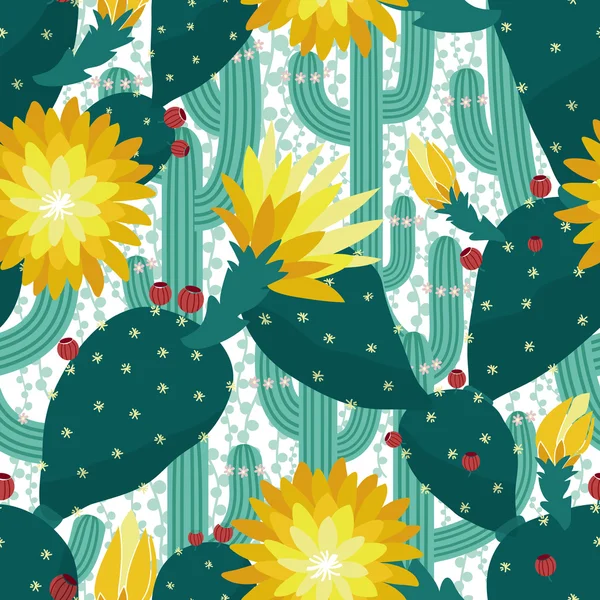 Fondo de cactus sin costura — Vector de stock