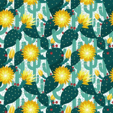 seamless pattern from cactuses