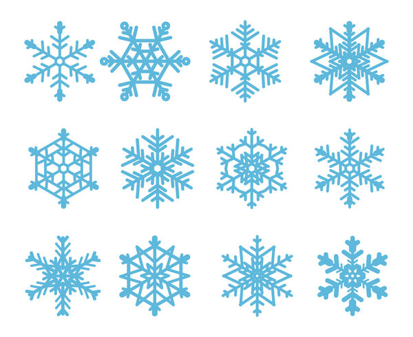 синие снежинки, изолированные на белом фоне
.