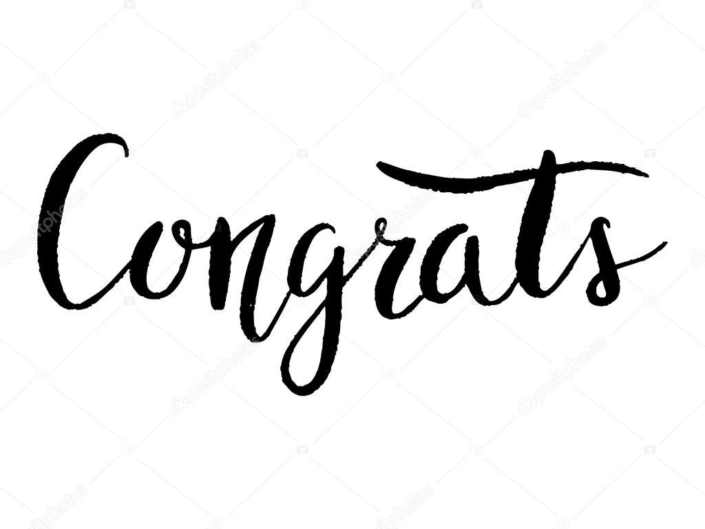 おめでとう レタリングの手します 現代書道 ストックベクター C Teirin Toys