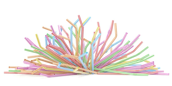 Falling frinking straws — Stock Photo, Image