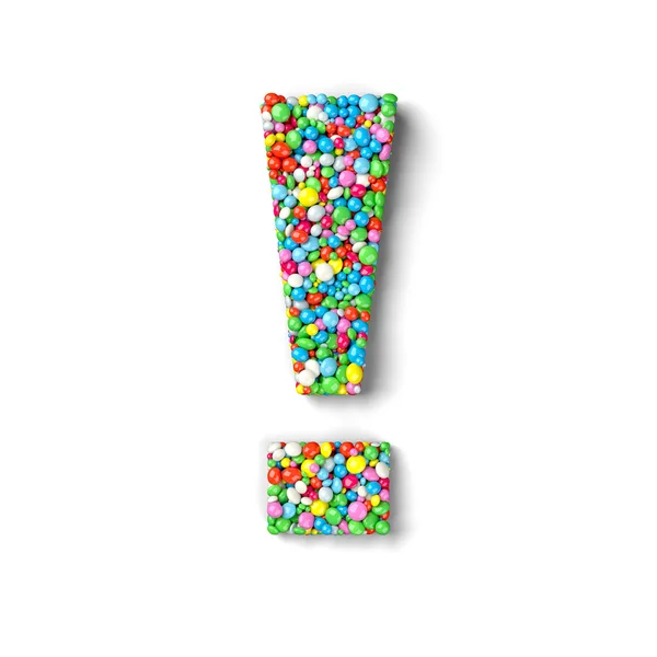 Exclamation mark (!) made from nonpareils — Stock Photo, Image