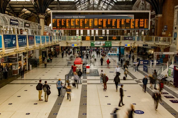 London England September18Th 2020 Liverpool Street Station London Concourse Friday — Stock Photo, Image