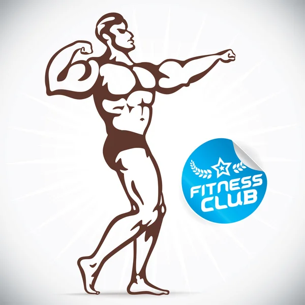 Attractive Bodybuilder illustration — Stock Vector