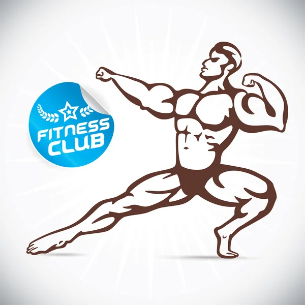 Attraktiva Bodybuilder illustration — Stock vektor