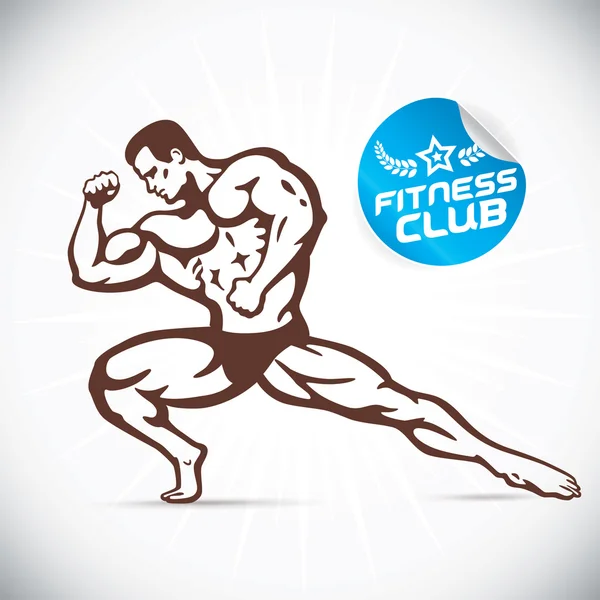 Attractive Bodybuilder illustration — Stock Vector