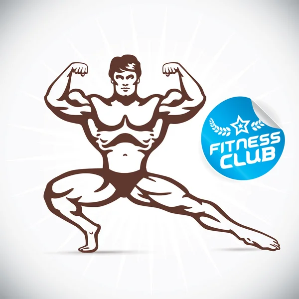 Attraktiva Bodybuilder illustration — Stock vektor