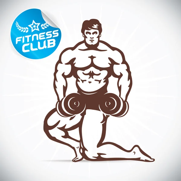 Attractive Bodybuilder illustration — Stock Vector