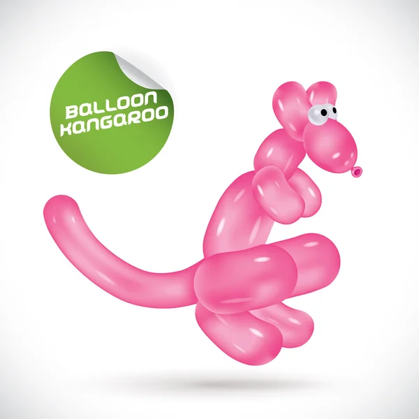 Ballon kenguru illusztráció — Stock Vector