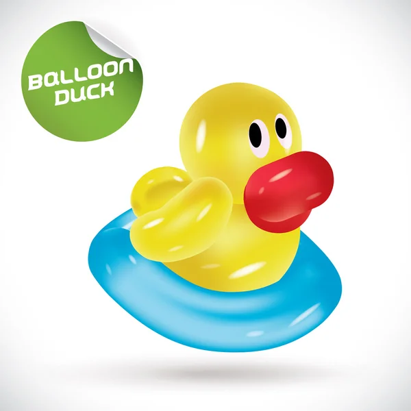 Balloon Duck Illustration — Stock Vector