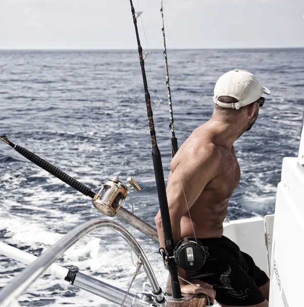 Fishing rods on a tuna fishing boat — Stock Photo © MarcoGovel