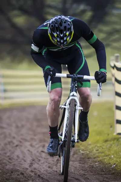 Bike racer in competition — Stock Photo, Image