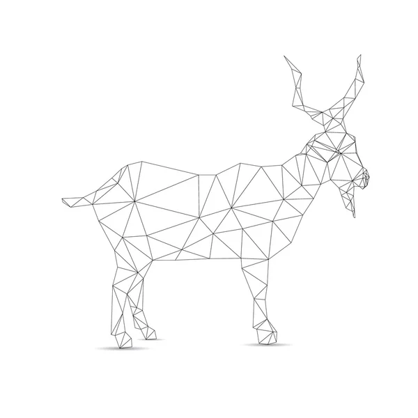 上一个白色的背景，矢量 illustrati 孤立的抽象山羊 — 图库矢量图片