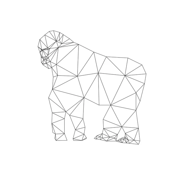 Goril üçgen düşük poligon tarzı. güzel simge için kullanmak sticker — Stok Vektör